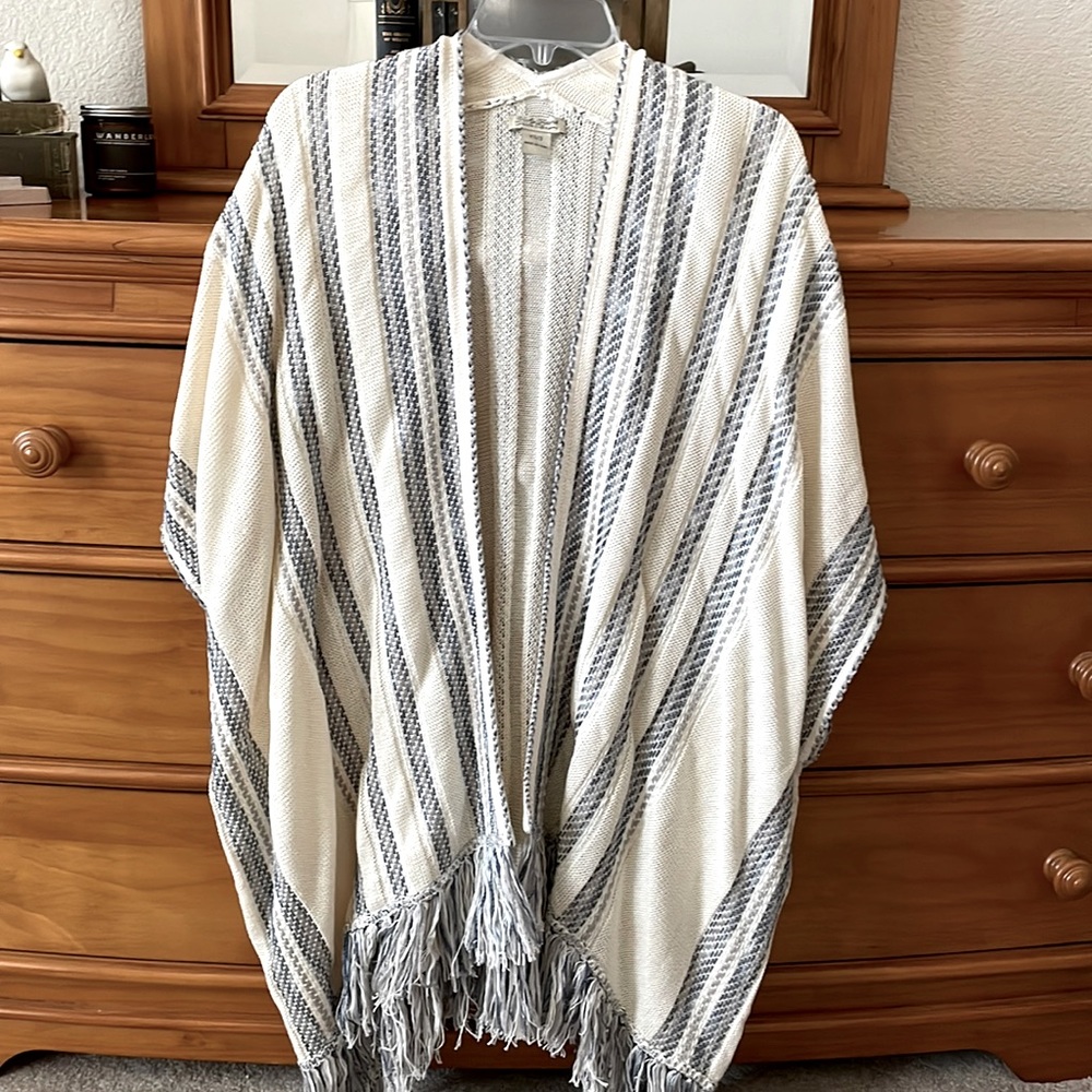 Lucky Brand Oversized Fringe Cardigan